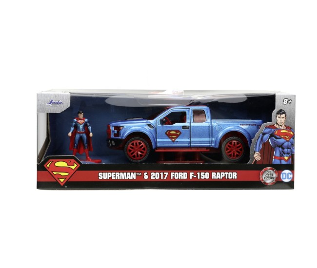 Jada dc set figurina metalica superman si masinuta 2017 ford f 150 raptor scara 1:32