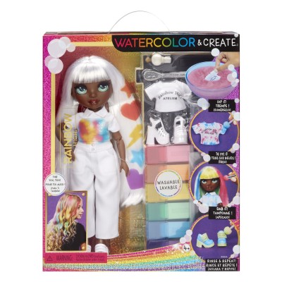 Rainbow high watercolor create papusa ochi verzi
