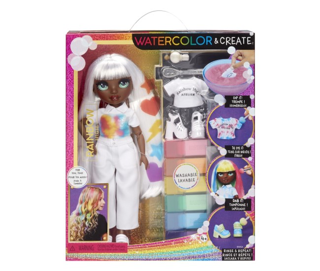 Rainbow high watercolor create papusa ochi verzi Rainbow high watercolor create papusa ochi verzi