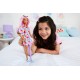 Papusa barbie fashionista cu par roz si picior protetic Papusa barbie fashionista cu par roz si picior protetic