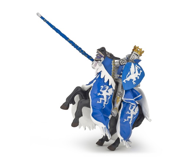 Papo figurina calul regelui cu blazon dragon albastru Papo figurina calul regelui cu blazon dragon albastru