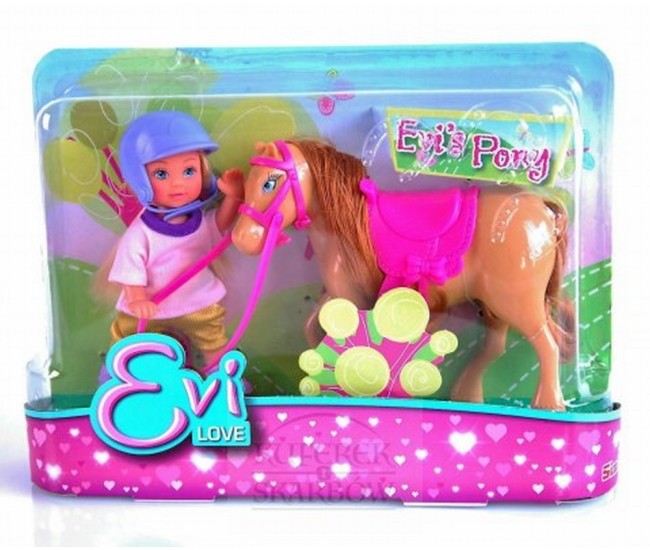 Set papusica evi cu calut maro deschis Set papusica evi cu calut maro deschis