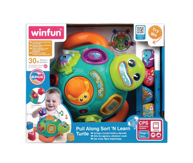 Winfun jucarie de tras testoasa cu forme Winfun jucarie de tras testoasa cu forme