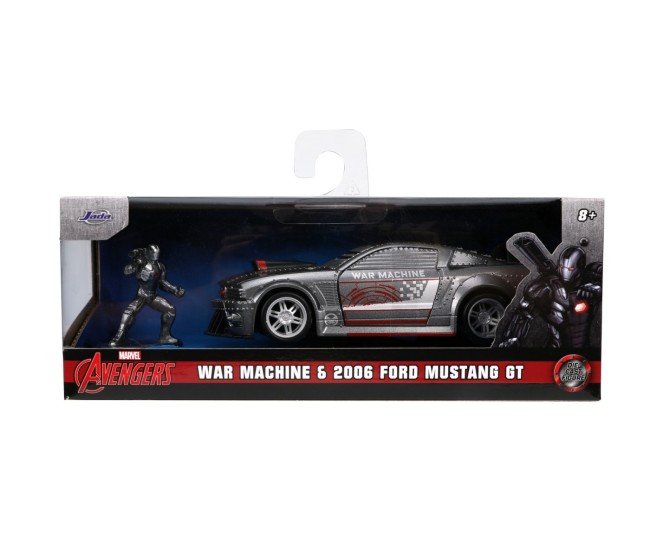 Jada marvel masinuta metalica ford mustang scara 1:32 si figurina metalica war machine Jada marvel masinuta metalica ford mustang scara 1:32 si figurina metalica war machine