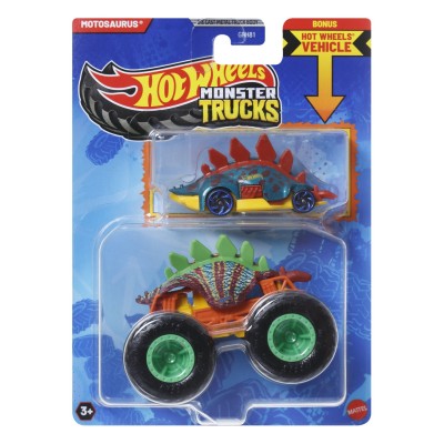 Hot wheels monster truck si masinuta metalica motosaurus