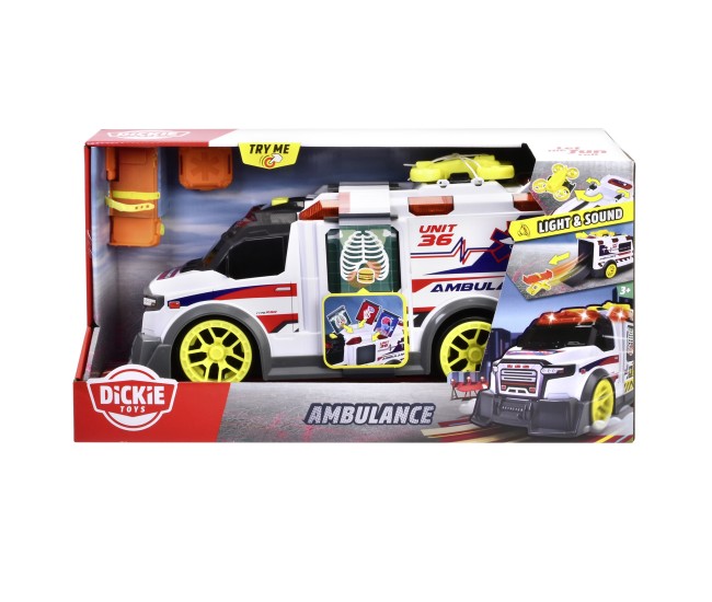Dickie toys ambulanta cu lumini si sunete 35.5cm Dickie toys ambulanta cu lumini si sunete 35.5cm