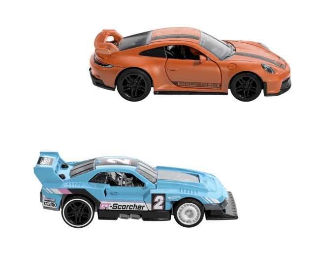 Hot wheels set 2 masinute metalice pull back gt-scorcher si porsche 911 gt3 1:43 Hot wheels set 2 masinute metalice pull back gt-scorcher si porsche 911 gt3 1:43