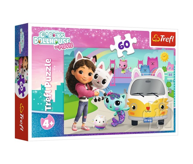 Puzzle trefl 60 gabbys dollhouse casa pisicii lui gabby Puzzle trefl 60 gabbys dollhouse casa pisicii lui gabby