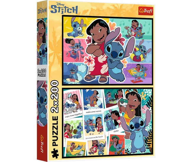 Puzzle trefl 2x200 disney lilo si stitch viata fericita Puzzle trefl 2x200 disney lilo si stitch viata fericita