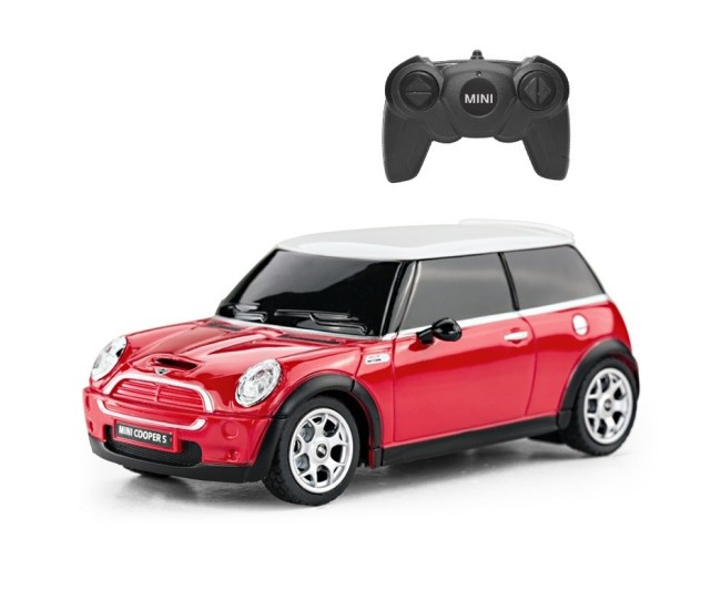 Masina cu telecomanda mini cooper rosie cu scara 1 la 24 Masina cu telecomanda mini cooper rosie cu scara 1 la 24