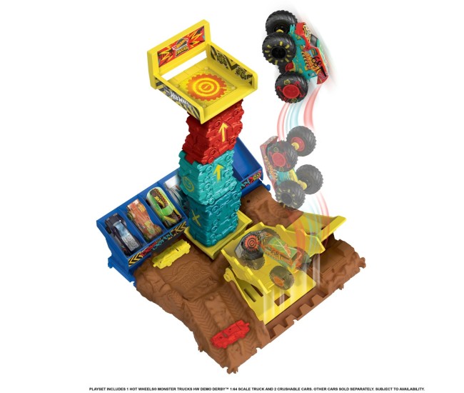 Hot wheels monster truck arena smashers provocarea saritura cu masina