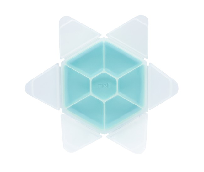 Cutie snack hexagon snackle 6 compartmente, melii, blue