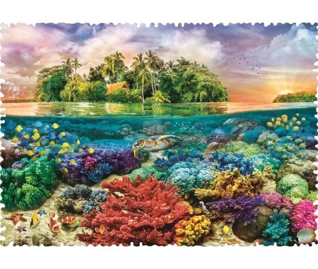 Puzzle trefl 600 cu piese ciudate - insula exotica Puzzle trefl 600 cu piese ciudate - insula exotica