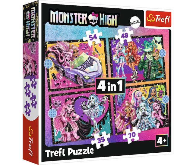 Puzzle trefl 4in1 monster high o zi electrizanta