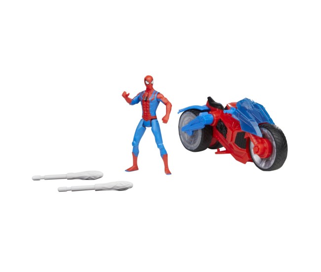 Spiderman set figurina si vehicul web blast cycle Spiderman set figurina si vehicul web blast cycle
