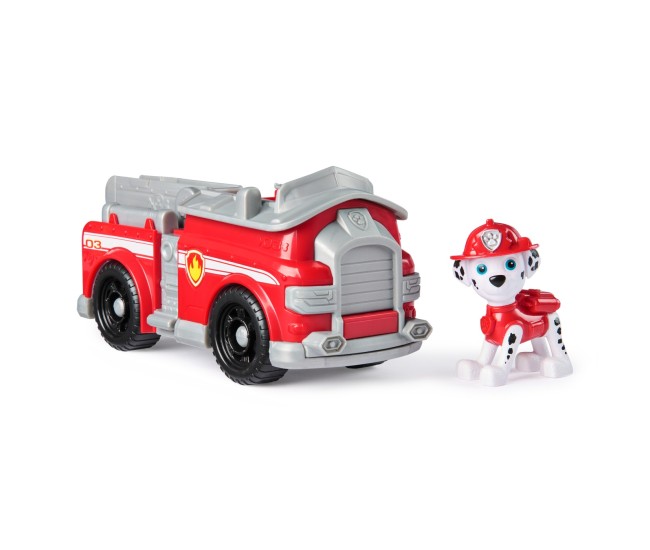 Patrula catelusilor set vehicul de baza masina de pompieri si figurina marshall Patrula catelusilor set vehicul de baza masina de pompieri si figurina marshall