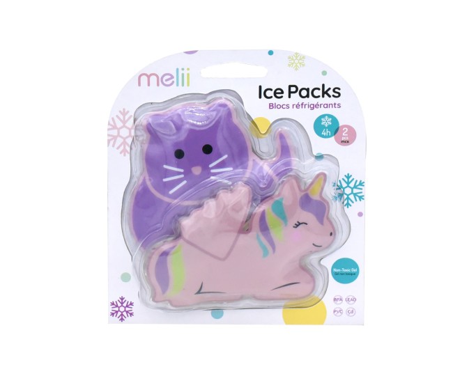 Set 2 pachete gel termic melii model unicorn pisica Set 2 pachete gel termic melii model unicorn pisica