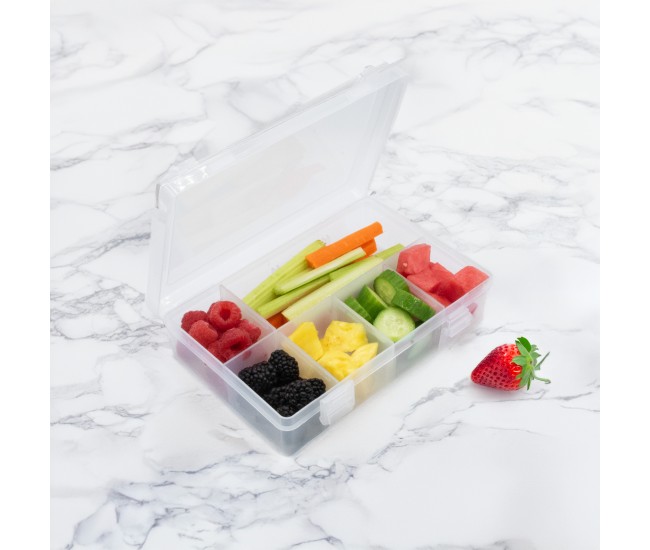 Cutie snack 8 compartimente, melii, transparent