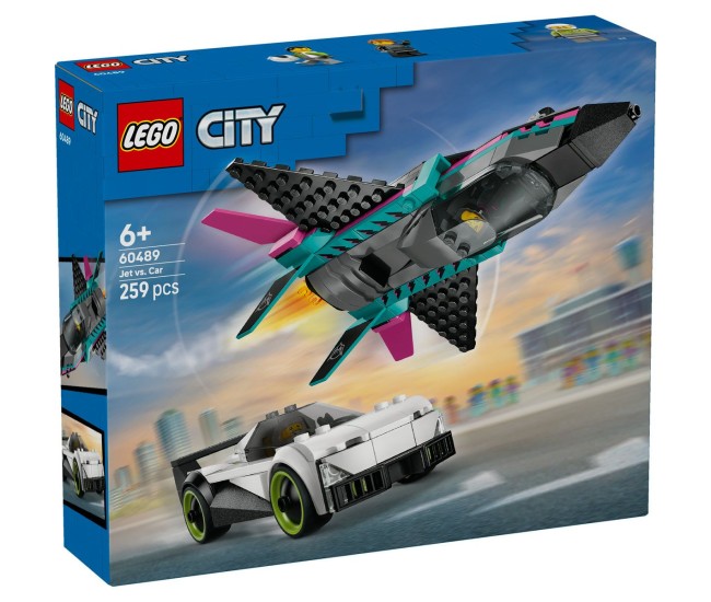 Lego city avion cu reactie vs masina 60489