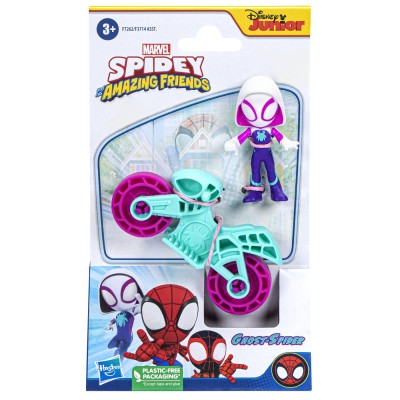 Spiderman set motocicleta si figurina ghost spider 6cm