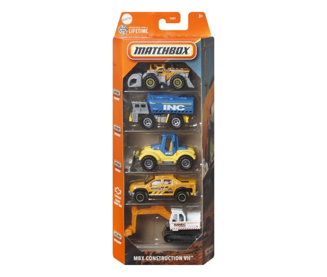Matchbox set 5 masinute metalice mbx construction vii scara 1:64 Matchbox set 5 masinute metalice mbx construction vii scara 1:64