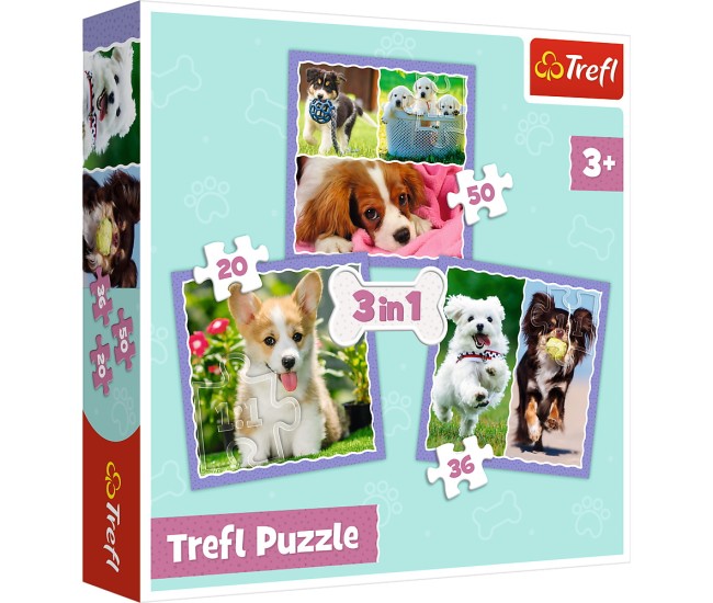 Puzzle trefl 3in1 catelusii adorabili Puzzle trefl 3in1 catelusii adorabili