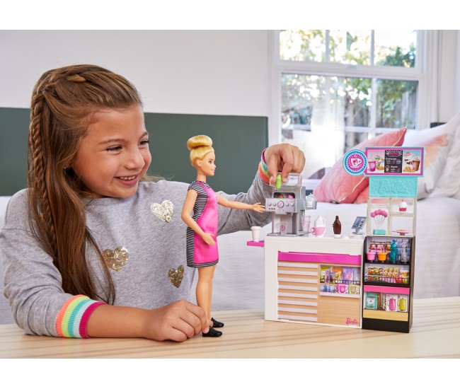 Barbie  set cafenea cu 20 de accesorii Barbie  set cafenea cu 20 de accesorii