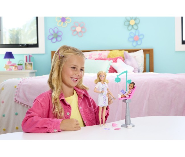 Barbie set de joaca papusa barbie blonda face cariera dentist