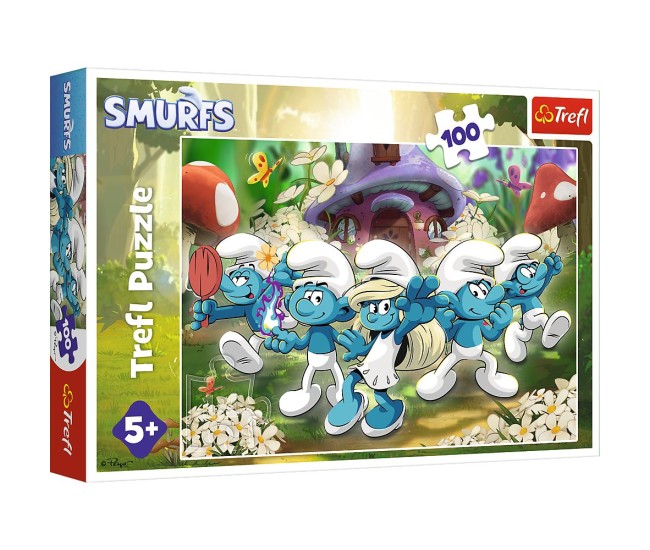 Puzzle trefl 100 strumfii faceti cunostinta cu strumfii Puzzle trefl 100 strumfii faceti cunostinta cu strumfii