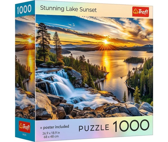 Puzzle trefl 1000 colectia sua apus de soare uimitor la lac poster inclus Puzzle trefl 1000 colectia sua apus de soare uimitor la lac poster inclus