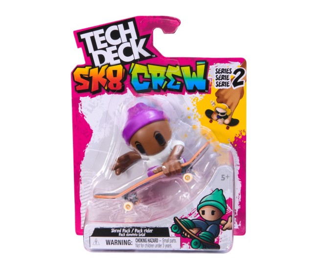 Tech dech sk8 crew pachet placa si figurina 9.6cm sapca mov Tech dech sk8 crew pachet placa si figurina 9.6cm sapca mov