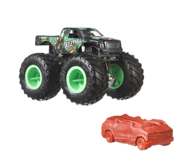 Hot wheels monster truck si masinuta metalica skeleton crew Hot wheels monster truck si masinuta metalica skeleton crew