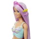 Barbie papusa sirena cu par mov si coada roz Barbie papusa sirena cu par mov si coada roz