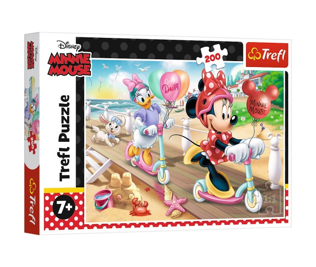 Puzzle trefl 200 minnie distractie la plaja Puzzle trefl 200 minnie distractie la plaja