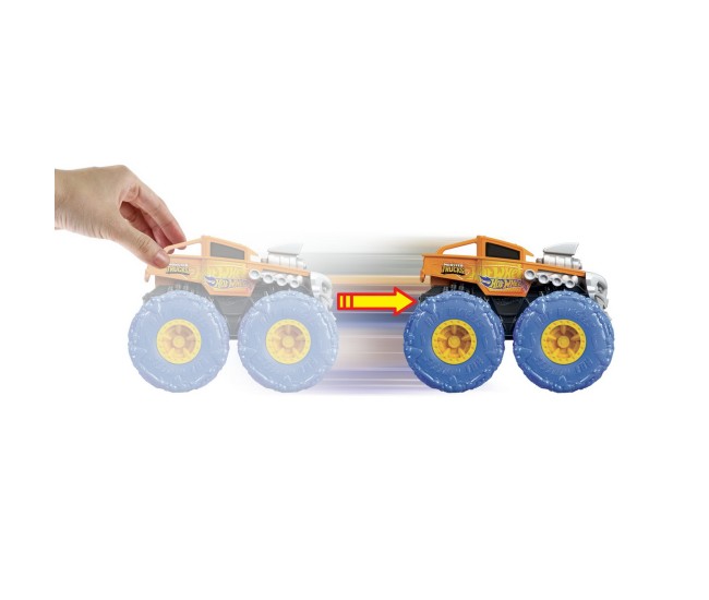 Hot wheels monster truck masinuta twister tredz bone shaker portocaliu scara 1:43 Hot wheels monster truck masinuta twister tredz bone shaker portocaliu scara 1:43