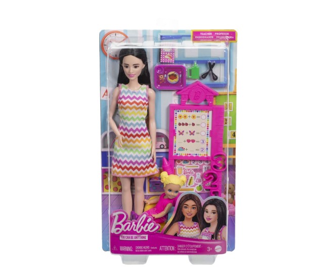 Barbie set de joaca papusa barbie bruneta face cariera profesoara Barbie set de joaca papusa barbie bruneta face cariera profesoara