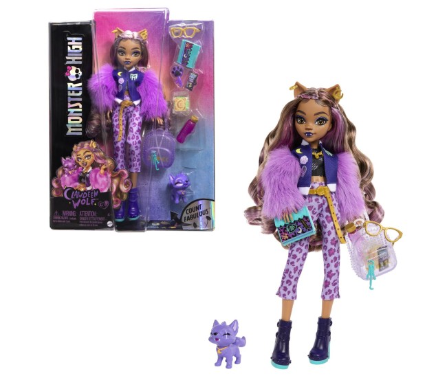 Monster high papusa clawdeen wolf si catelul crescent Monster high papusa clawdeen wolf si catelul crescent