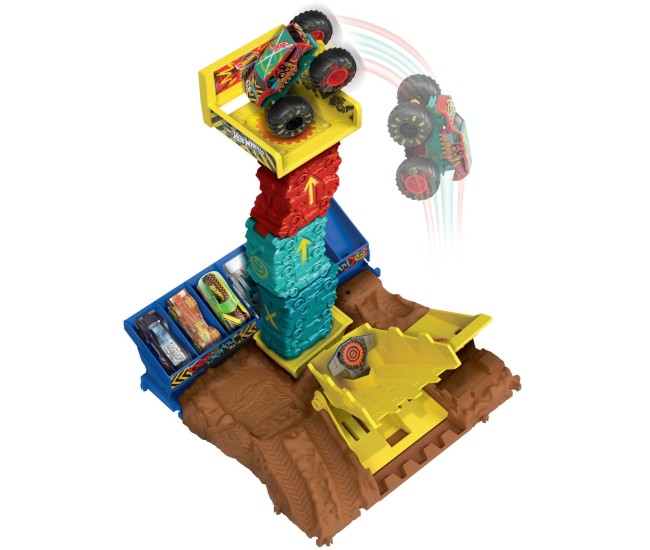 Hot wheels monster truck arena smashers provocarea saritura cu masina