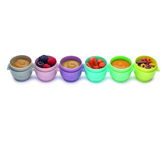 Set 6 recipiente silicon snap&go, melii, 59 ml