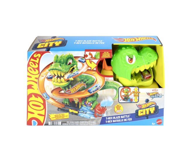 Hot wheels city set statia de pompieri si batalia cu trex Hot wheels city set statia de pompieri si batalia cu trex