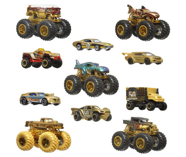 Hot wheels monster truck 50 bigfoot set 11 vehicule trophy champions