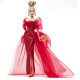 Barbie signature aniversare 80 de ani papusa barbie blonda cu rochie de bal rosie