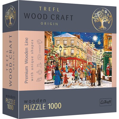 Puzzle trefl din lemn 1000 piese strada pregatita de craciun