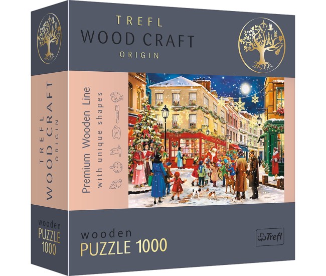 Puzzle trefl din lemn 1000 piese strada pregatita de craciun Puzzle trefl din lemn 1000 piese strada pregatita de craciun