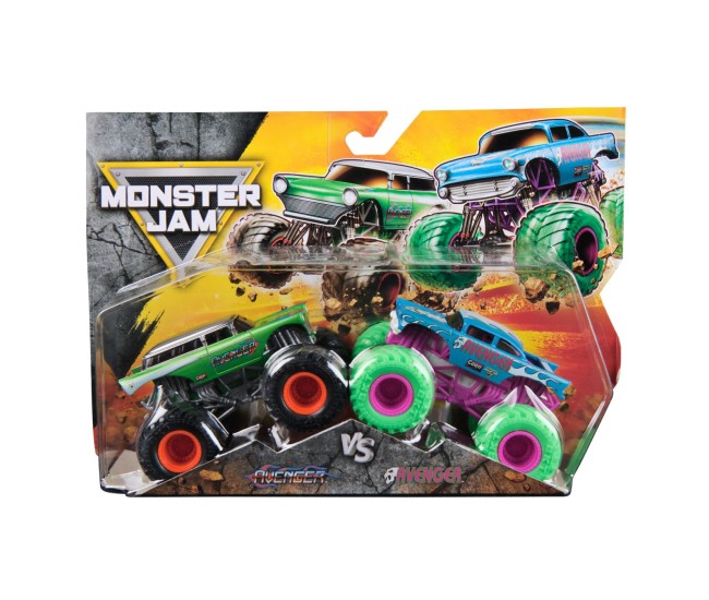 Monster jam set 2 masinute metalice avenger scara 1 la 64 Monster jam set 2 masinute metalice avenger scara 1 la 64