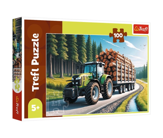 Puzzle trefl 100 tractor forestier cu lemne Puzzle trefl 100 tractor forestier cu lemne