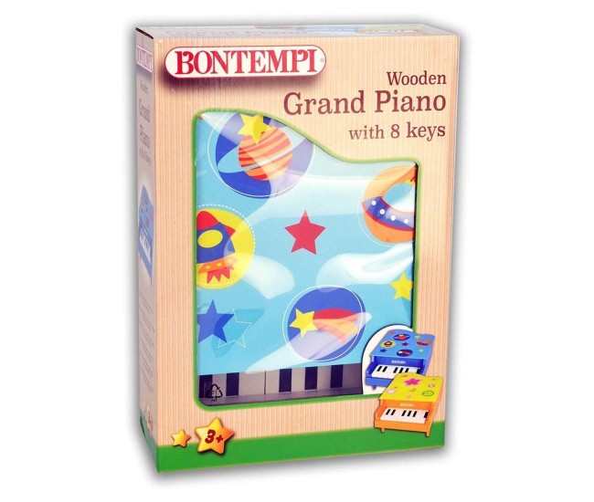 Bontempi pian din lemn cu 8 clape bleu Bontempi pian din lemn cu 8 clape bleu