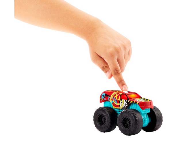 Hot wheels monster truck roarin wreckers demo derby cu functii si sunete scara 1:43 Hot wheels monster truck roarin wreckers demo derby cu functii si sunete scara 1:43