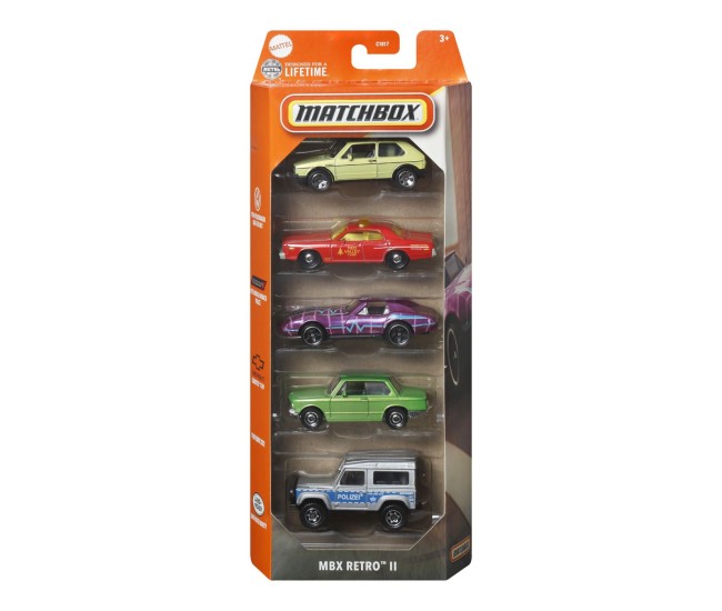 Matchbox set 5 masinute metalice mbx retro ii scara 1:64 Matchbox set 5 masinute metalice mbx retro ii scara 1:64