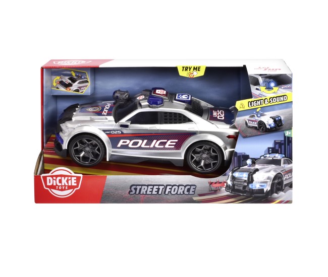 Dickie toys masina de politie street force cu lumini si sunete 33cm Dickie toys masina de politie street force cu lumini si sunete 33cm